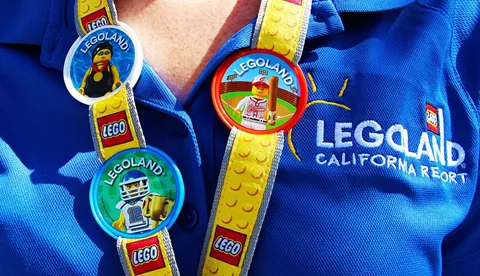 Pop Badges on Lanyard with LEGOLAND California Logo