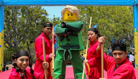 Ninja masters line up with Lloyd from LEGO NINJAGO