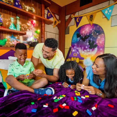 Family inside LEGOLAND® California Hotel Wizard Themed Room