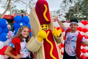 Meet the Hot Dog Character at our Red, White & BOOM event!