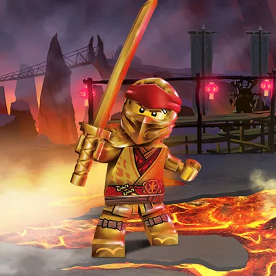 LEGO NINJAGO Kai surrounded by lava
