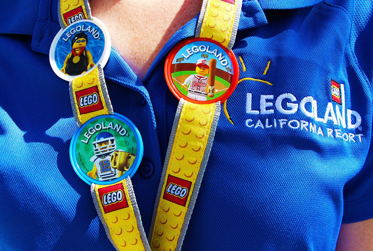 Pop Badges on Lanyard with LEGOLAND California Logo