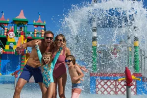 Family enjoying Joker Soaker at LEGOLAND California Water Park
