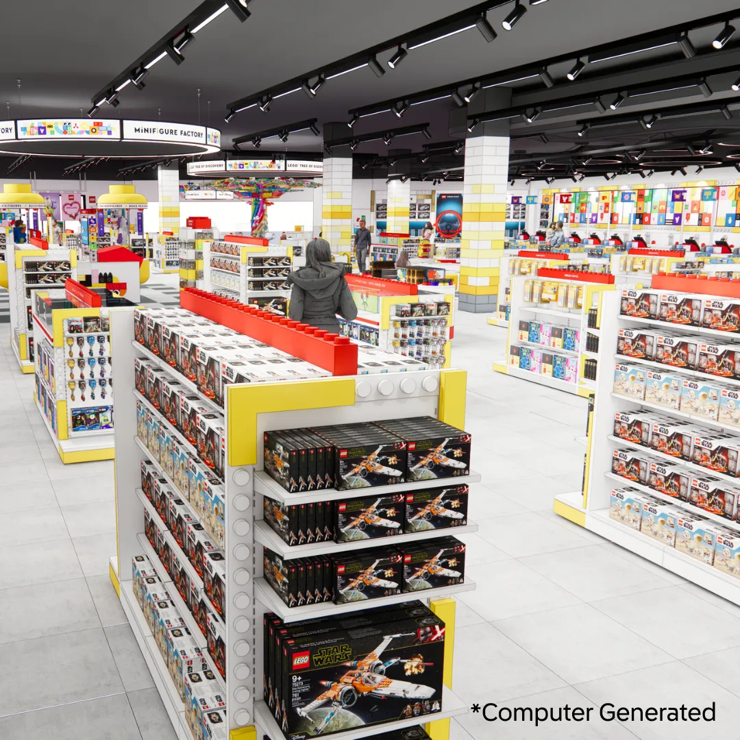 Computer Generated Impression of the LEGO Shop