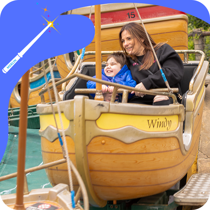 Mother and son ride Seastorm together during a Magic Day Out