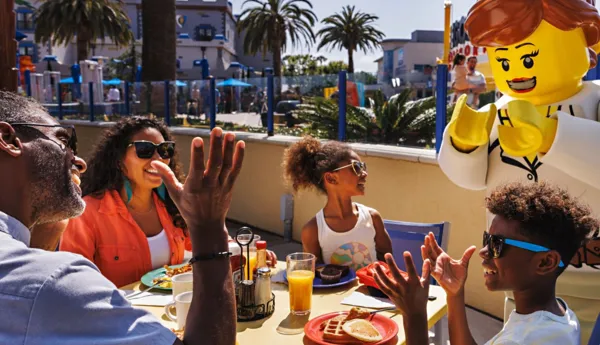 Family enjoying LEGO® themed restaurant at LEGOLAND California