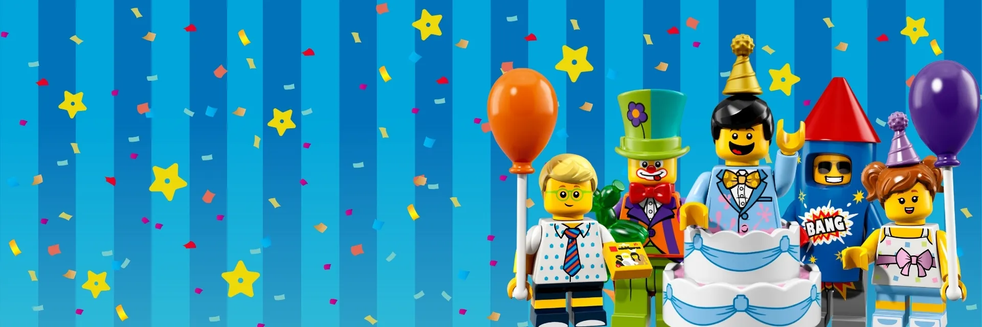 Birthday Minifigures grouped together
