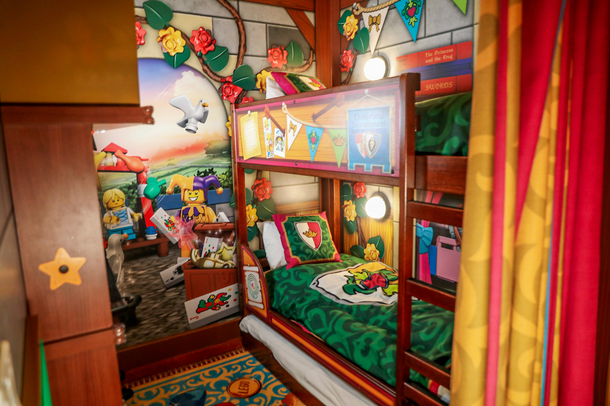Kids' sleeping area in a princess themed room