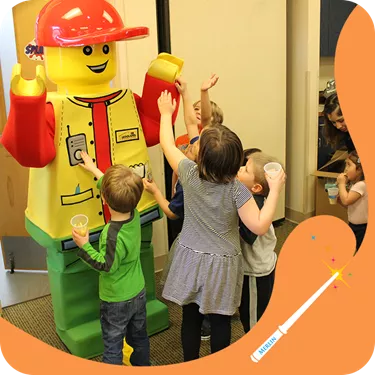 LEGOLAND Character visits kids during Magic on Tour