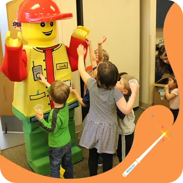 LEGOLAND Character visits kids during Magic on Tour