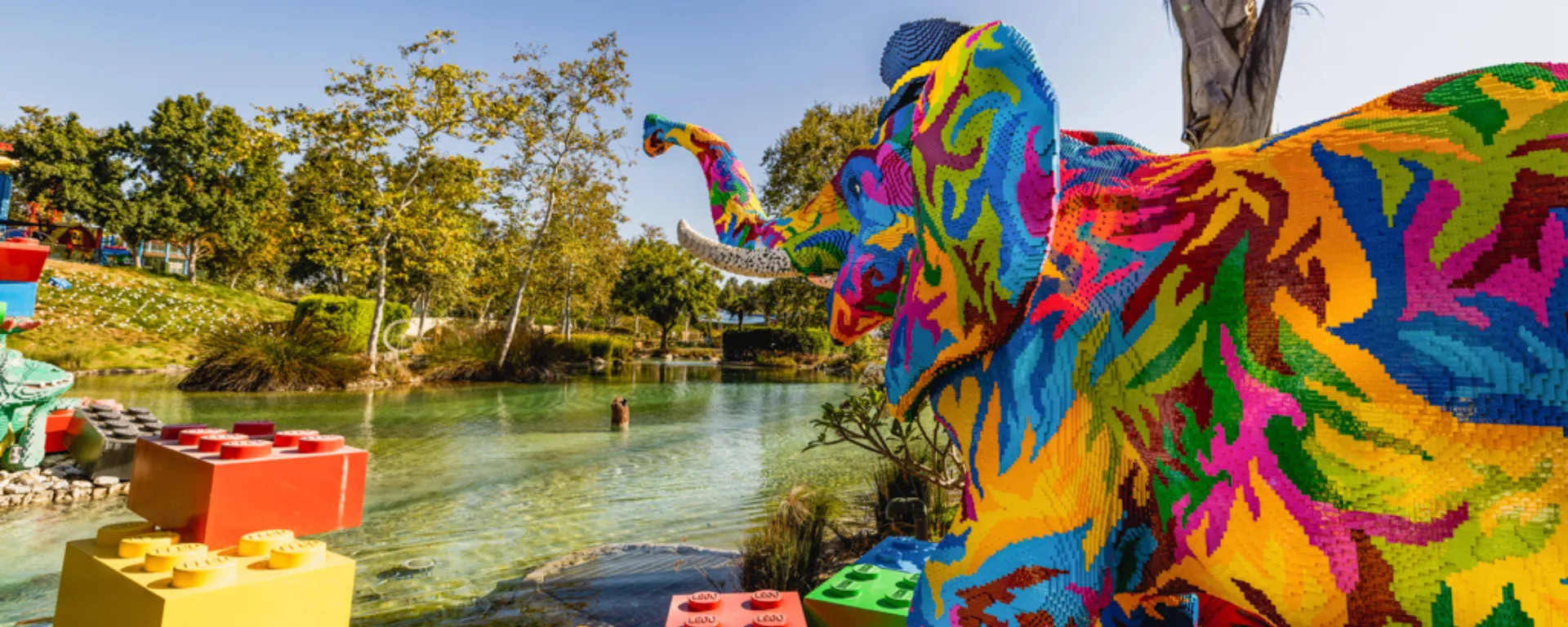 Colorful elephant made of LEGOs at LEGOLAND California