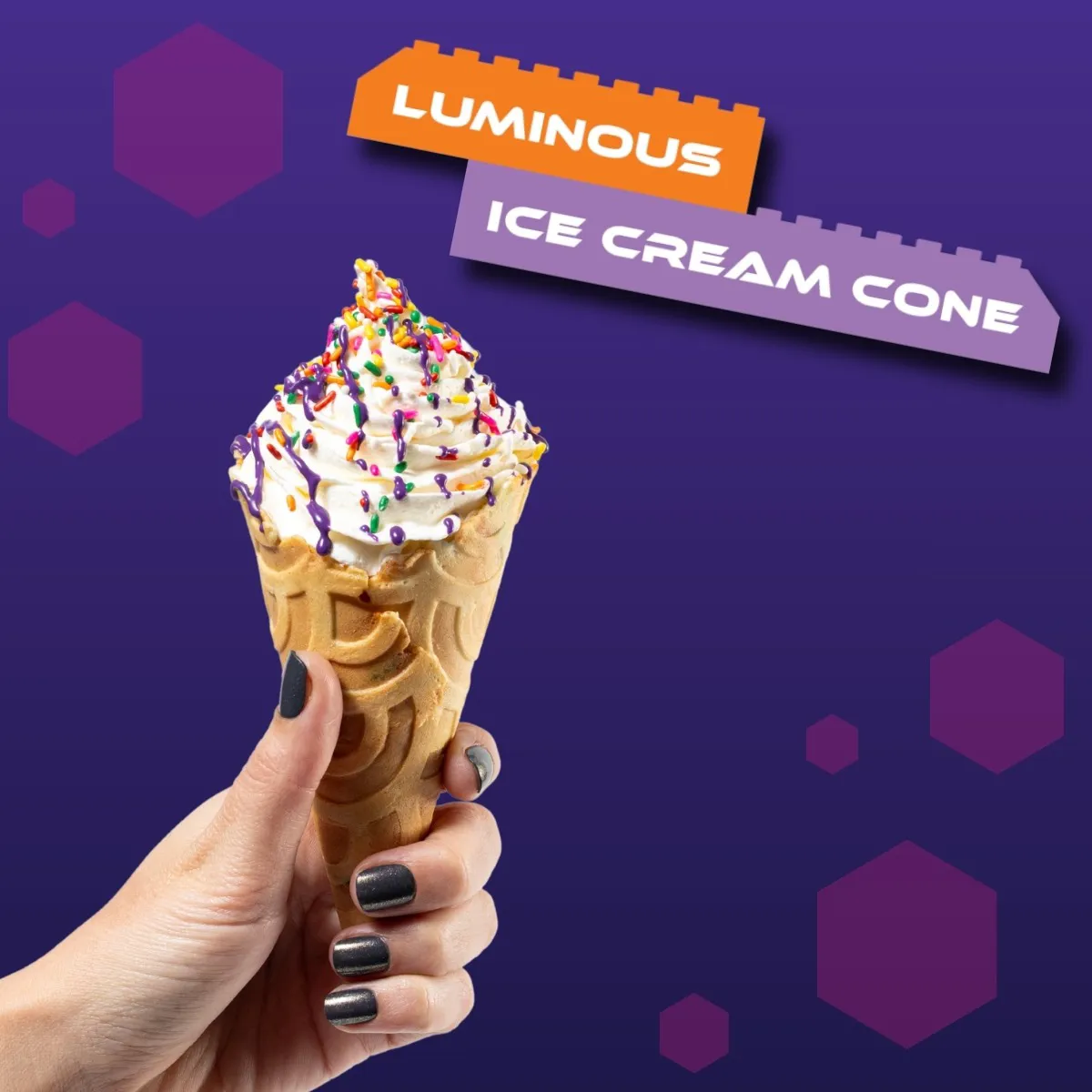 Luminous Ice Cream Cone Stardust Treats
