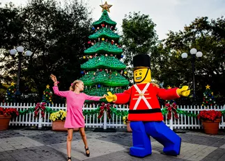 Toy Soldier and Girl Dancing in front of the LEGO Tree