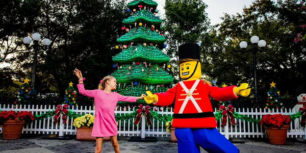 Toy Soldier and Girl Dancing in front of the LEGO Tree