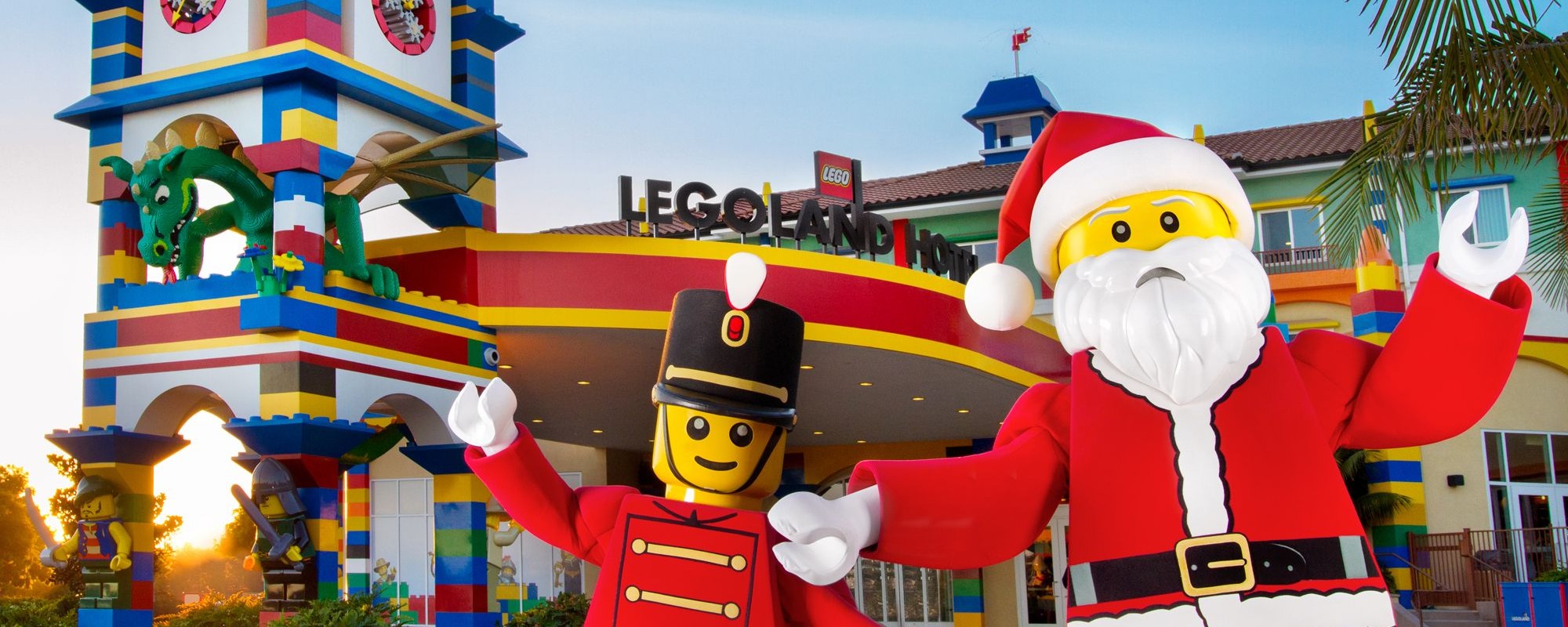 Lego Santa and Drummer Outside the LEGOLAND Hotel