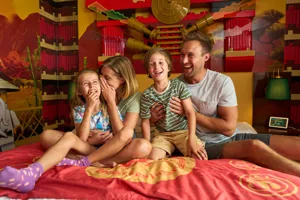  Family Enjoying a LEGO NINJAGO Room at the LEGOLAND Hotel