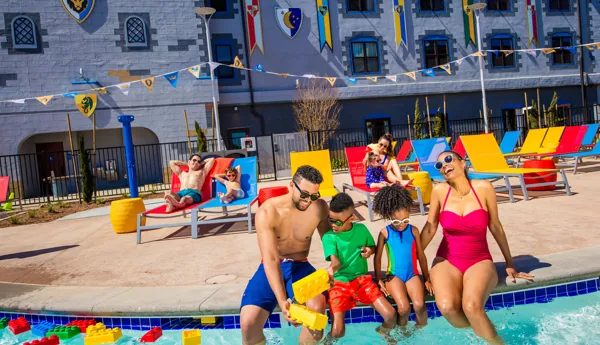 Family at Pool at Castle Hotel