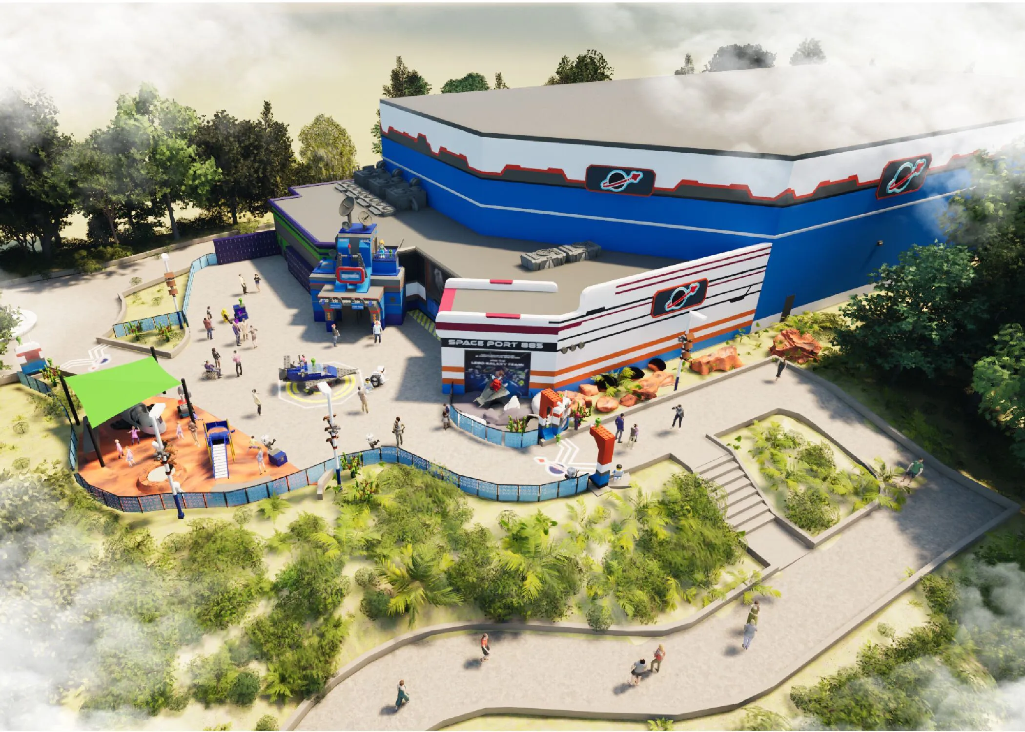 Artist rendition of Spaceport 885 in LEGOLAND Florida