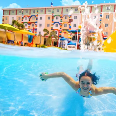 Girl swimming in the pool