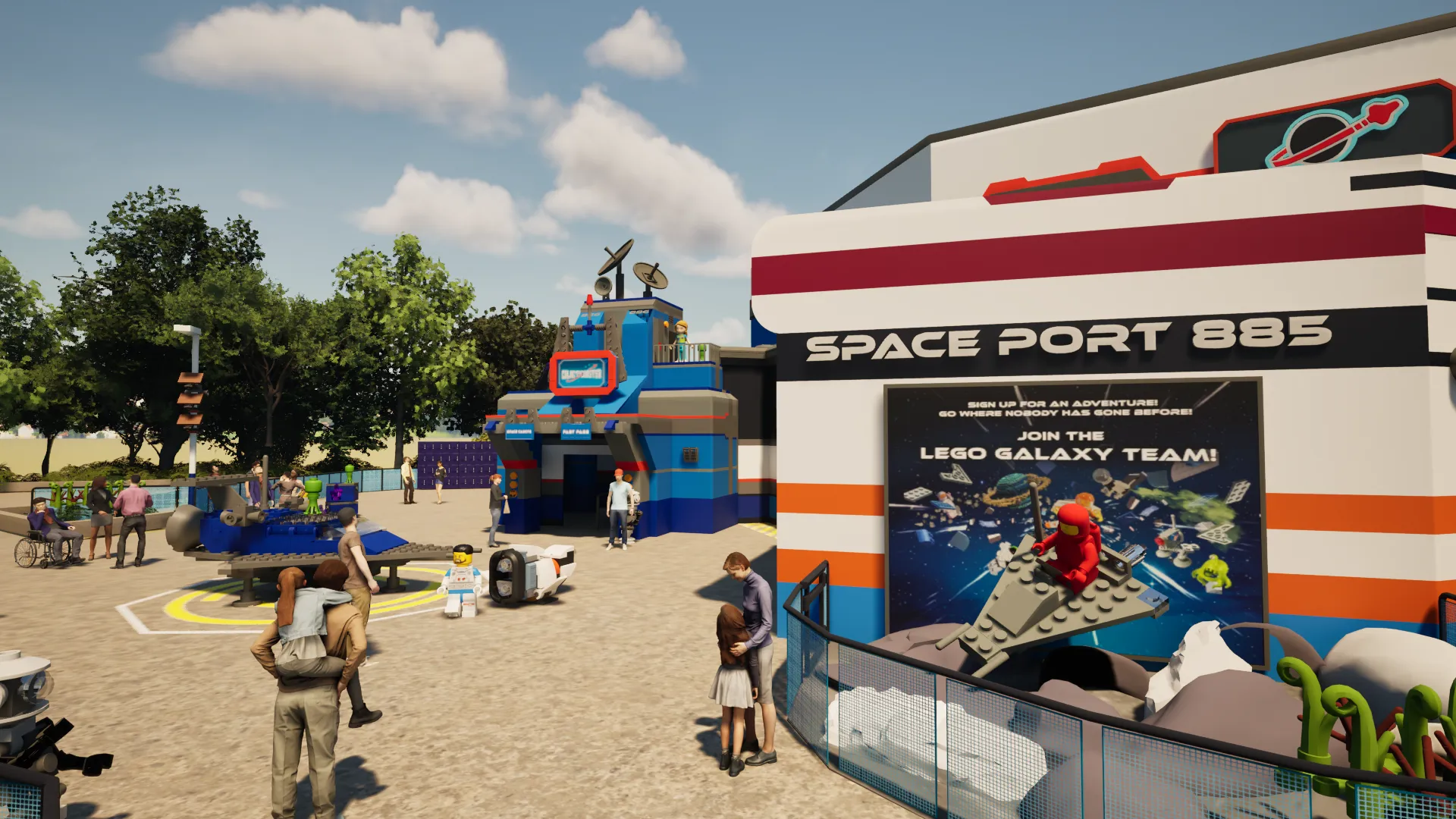 Artist rendition of Spaceport 885 in LEGOLAND Florida