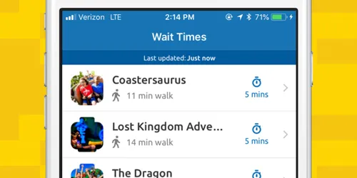 App Feature Ride Wait Times