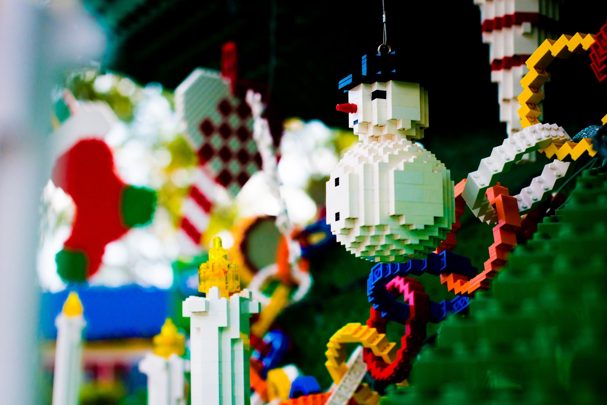 Snowman Ornament on LEGO Christmas Tree 