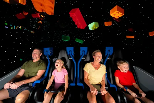 Family enjoying the new Galacticoaster Indoor Rollercoaster