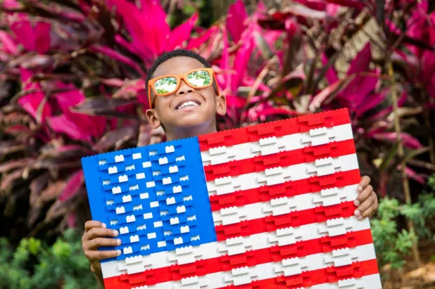 Red, White, & BOOM! LEGO Flag