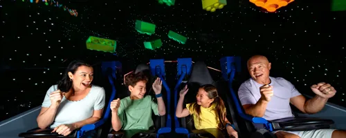 Galacticoaster family having fun on ride