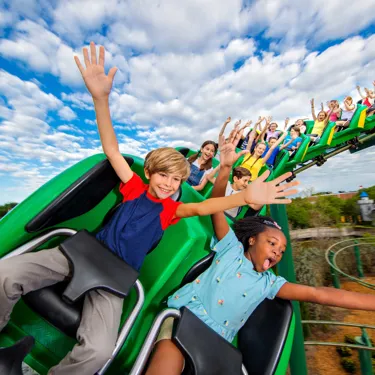 Kids on roller coaster