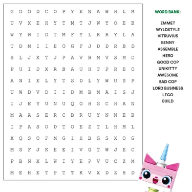 Unikitty's Word Search