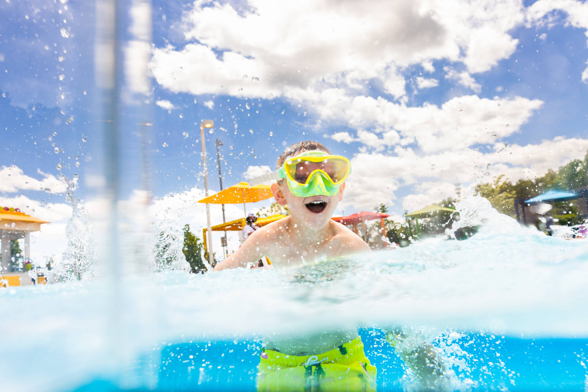 Boy with Goggles Swims in the LEGOLAND Hotel Pool