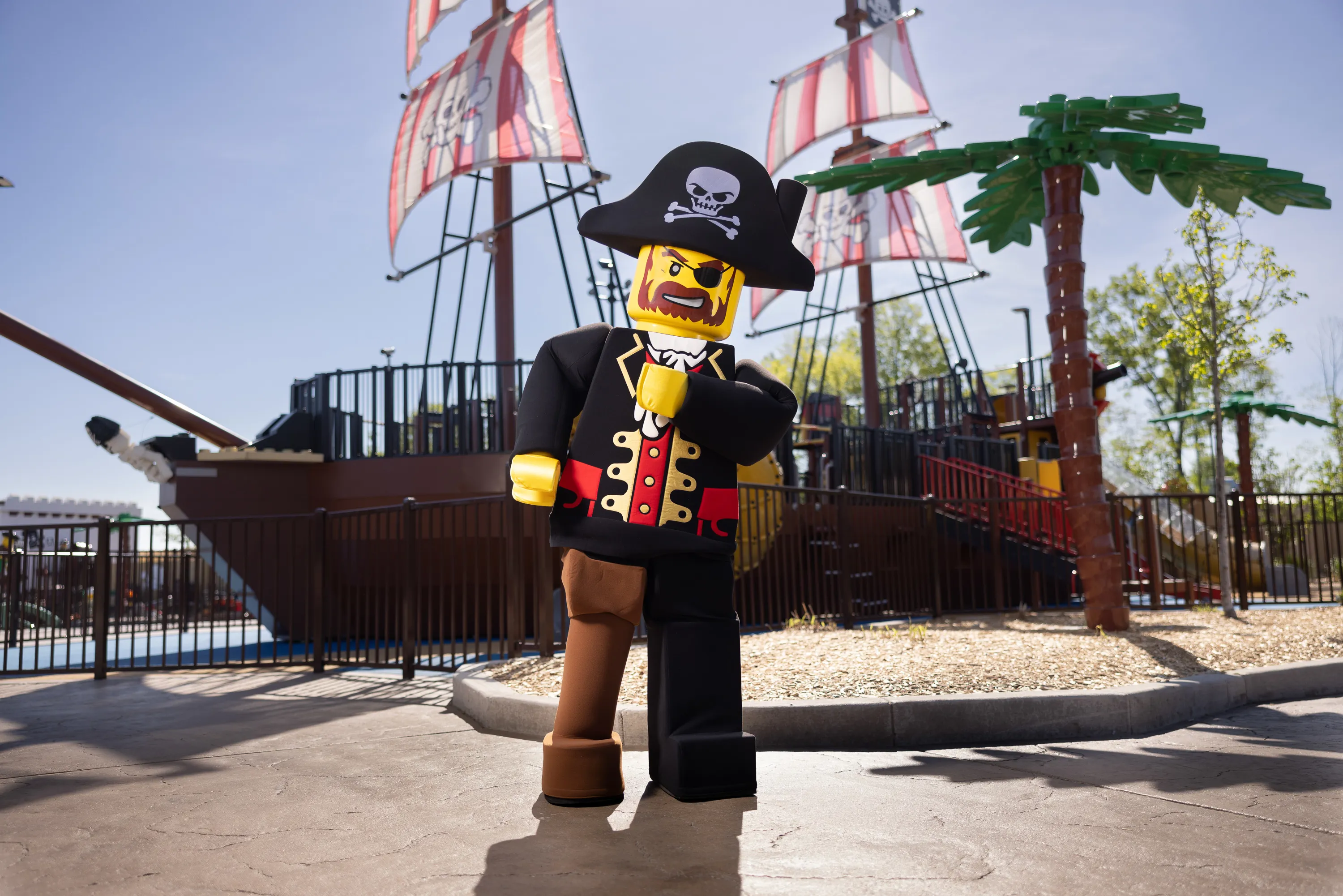 The Pirate Captain Brickbeard stands ready to meet new mates for his crew