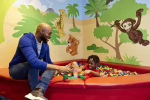 Dad and Son in Hotel LEGO DUPLO Build Area 