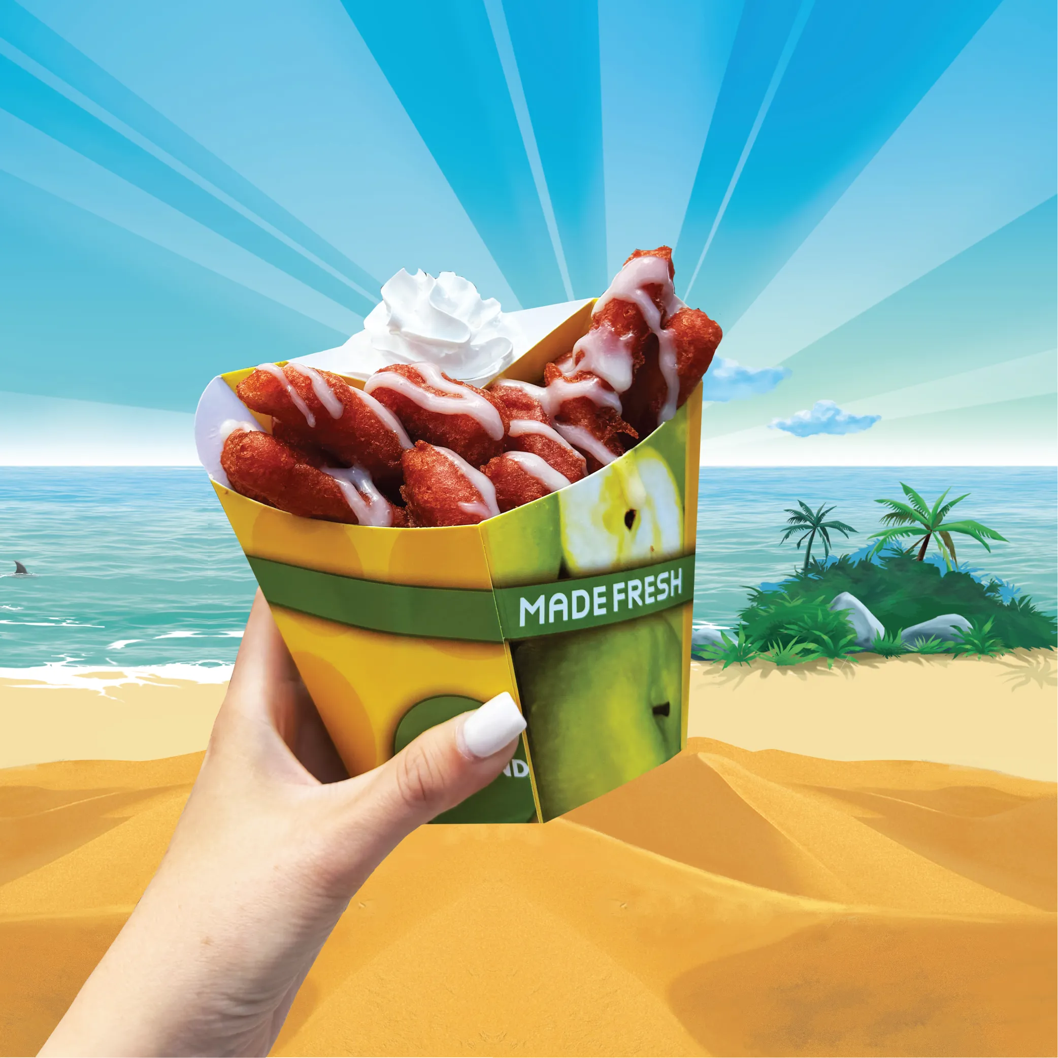 Red Velvet Apple Fries