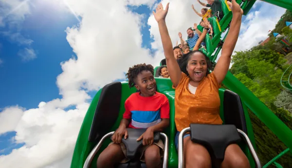Mother and Son riding The Dragon