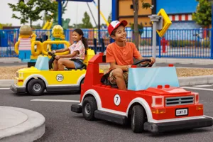Kids driving at LEGO Driving School