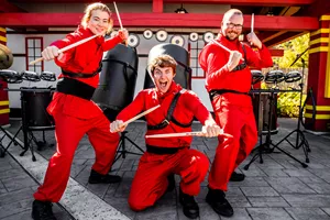 Ninja Drummers Ready for a Show