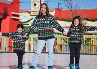 Family Glice Skating at Holiday Bricktacular LEGOLAND New York