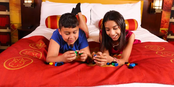 Kids play in a LEGO NINJAGO Themed Room at the LEGOLAND Hotel