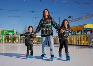 Family Ice Skating at Legoland New York Resort 