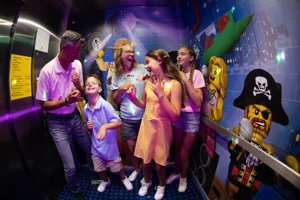 Family in LEGOLAND Hotel Disco Elevator