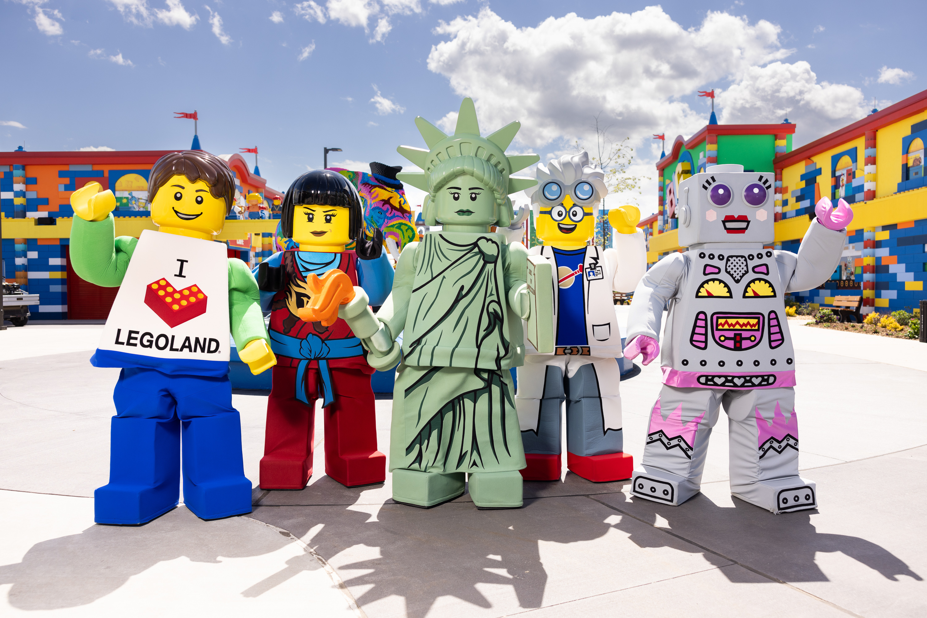 LEGO Characters pose in Brick Street