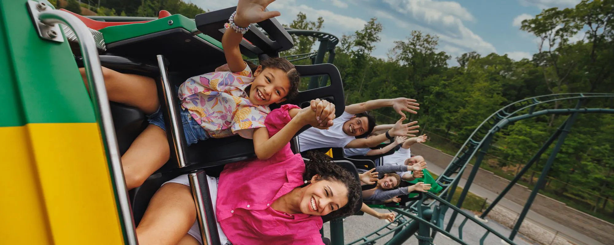 Family on roller coaster